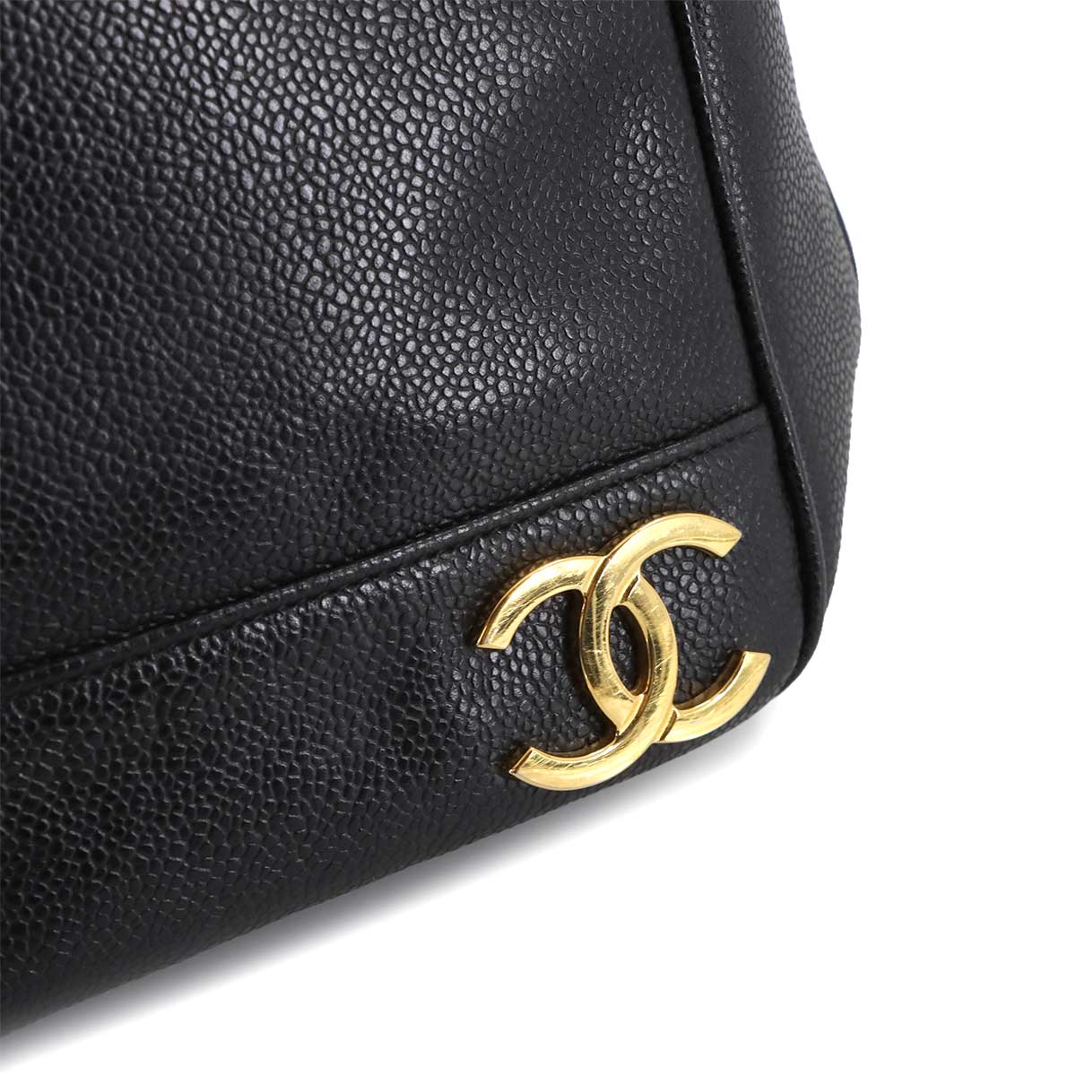 Triple Coco Shoulder Bag Leather Black Vintage Purse