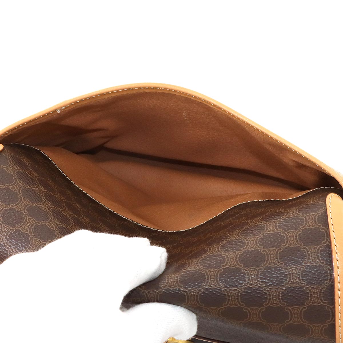 Macadam Shoulder Bag Leather PVC Brown Vintage Purse