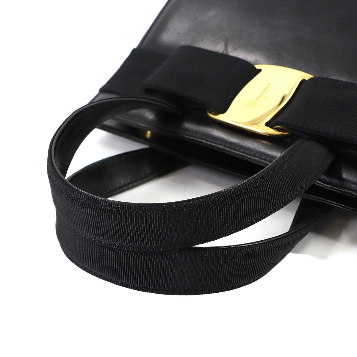 Vara 2way Hand Shoulder Bag Leather Black Purse