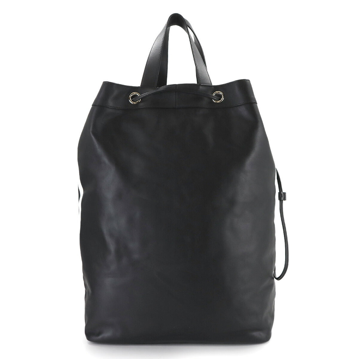 VLTN Logos Tote Shoulder Bag Leather Black White