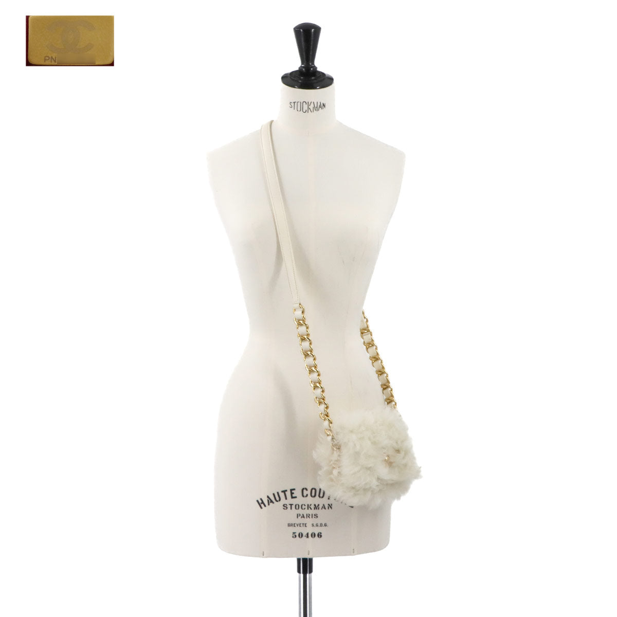 Fur Chain Shoulder Bag Shearling White Purse