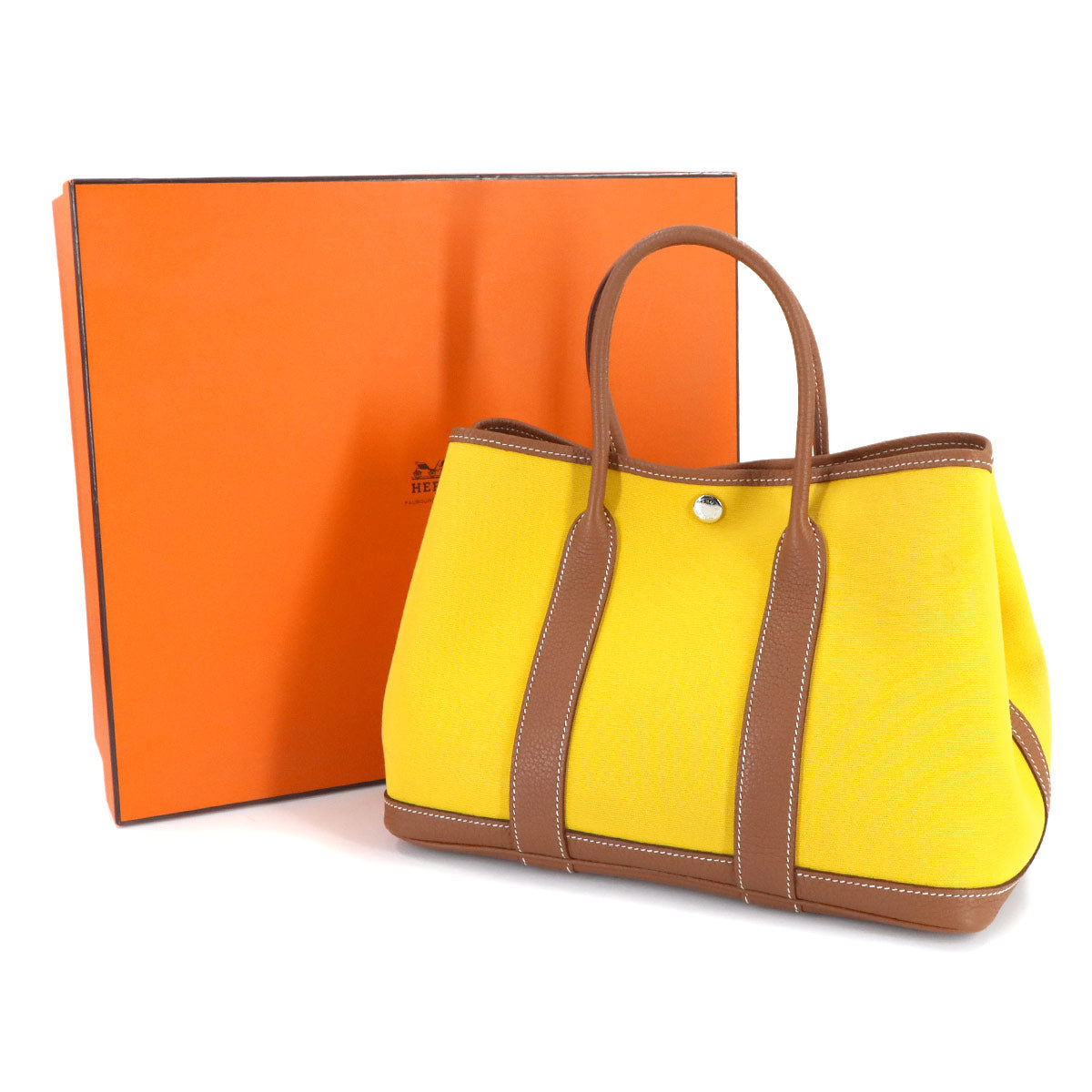 Garden Party TPM Tote Bag Toiel officier Leather Jaune de naples