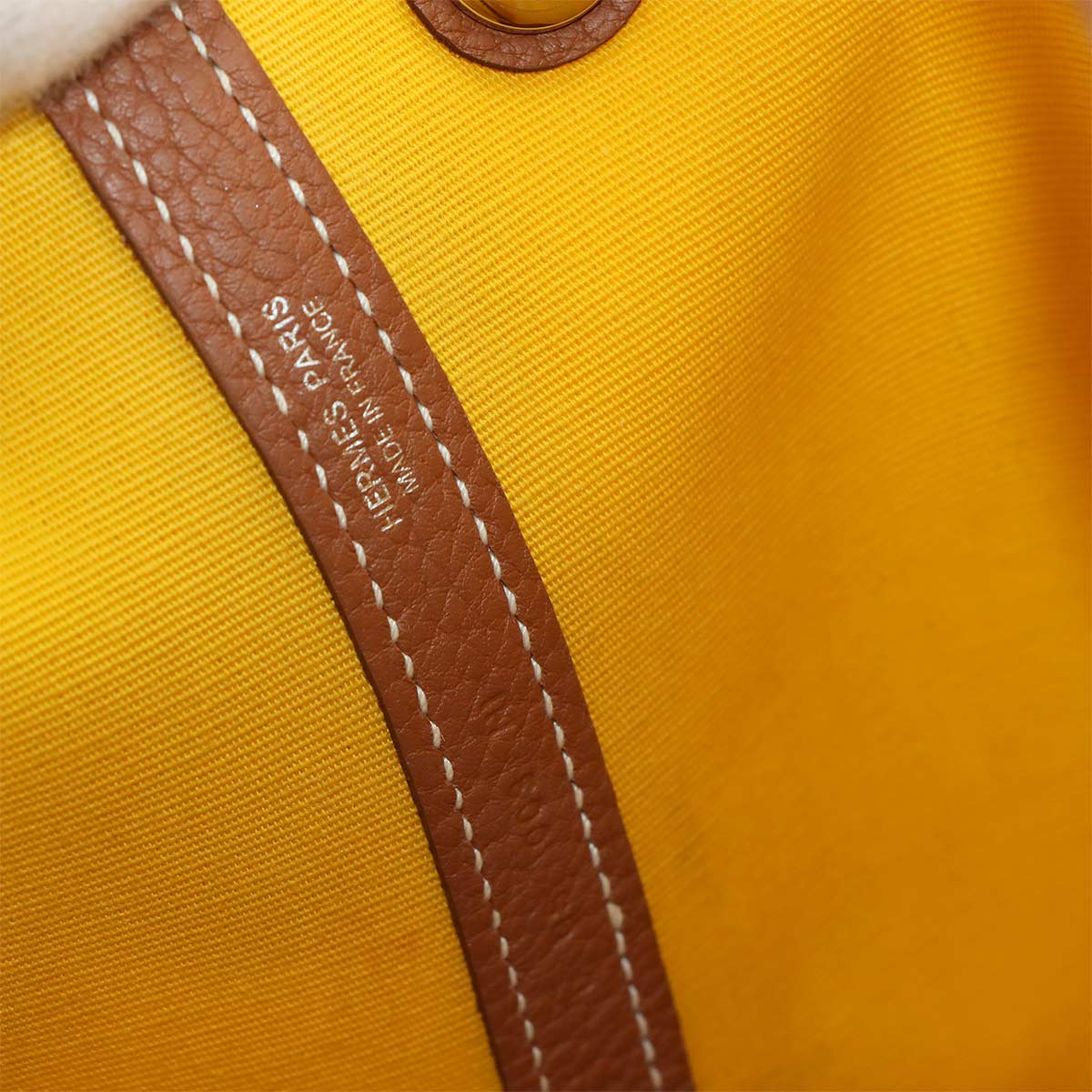 Garden Party TPM Tote Bag Toiel officier Leather Jaune de naples