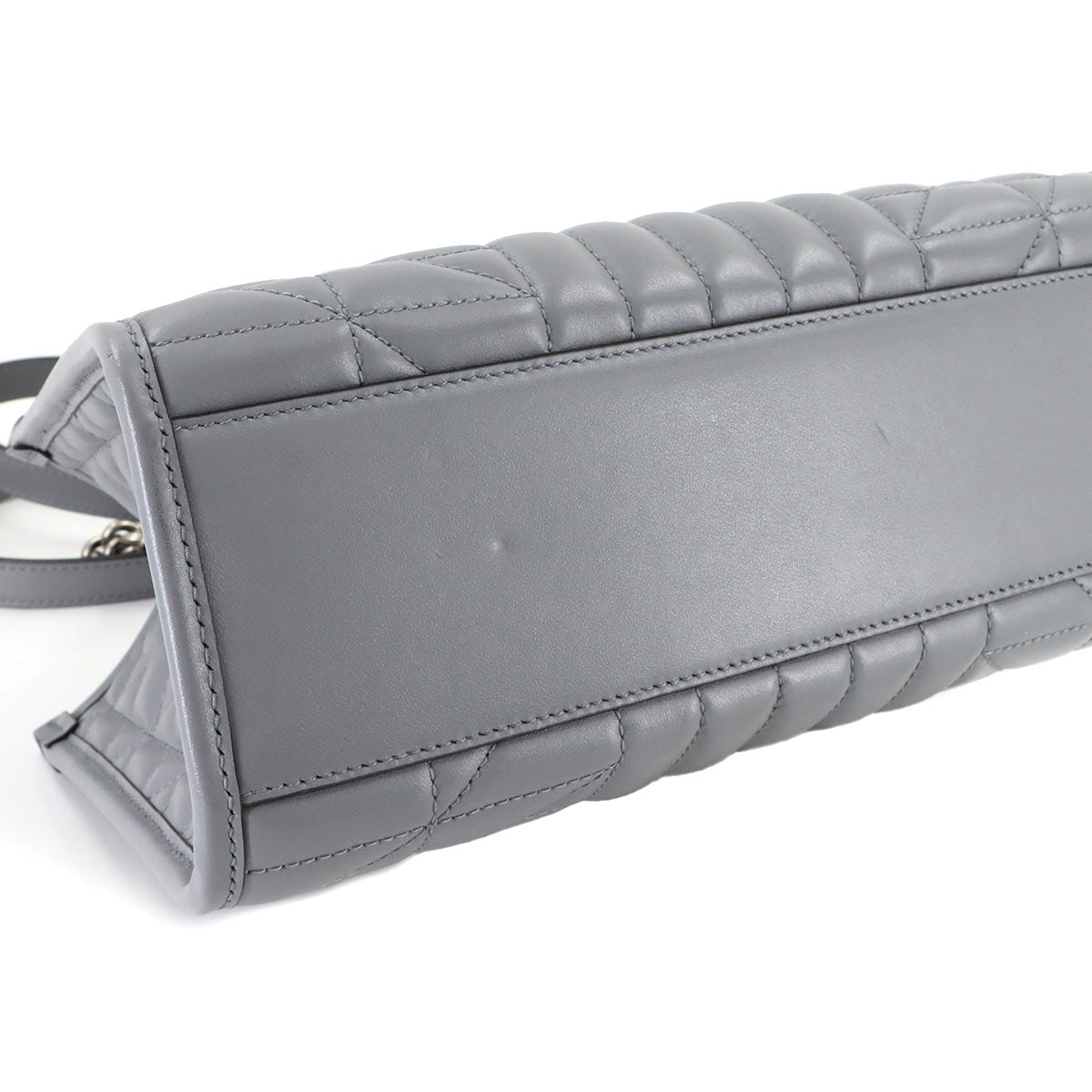 GG Marmont Small Chain Tote Bag Leather Gray 681483 Purse