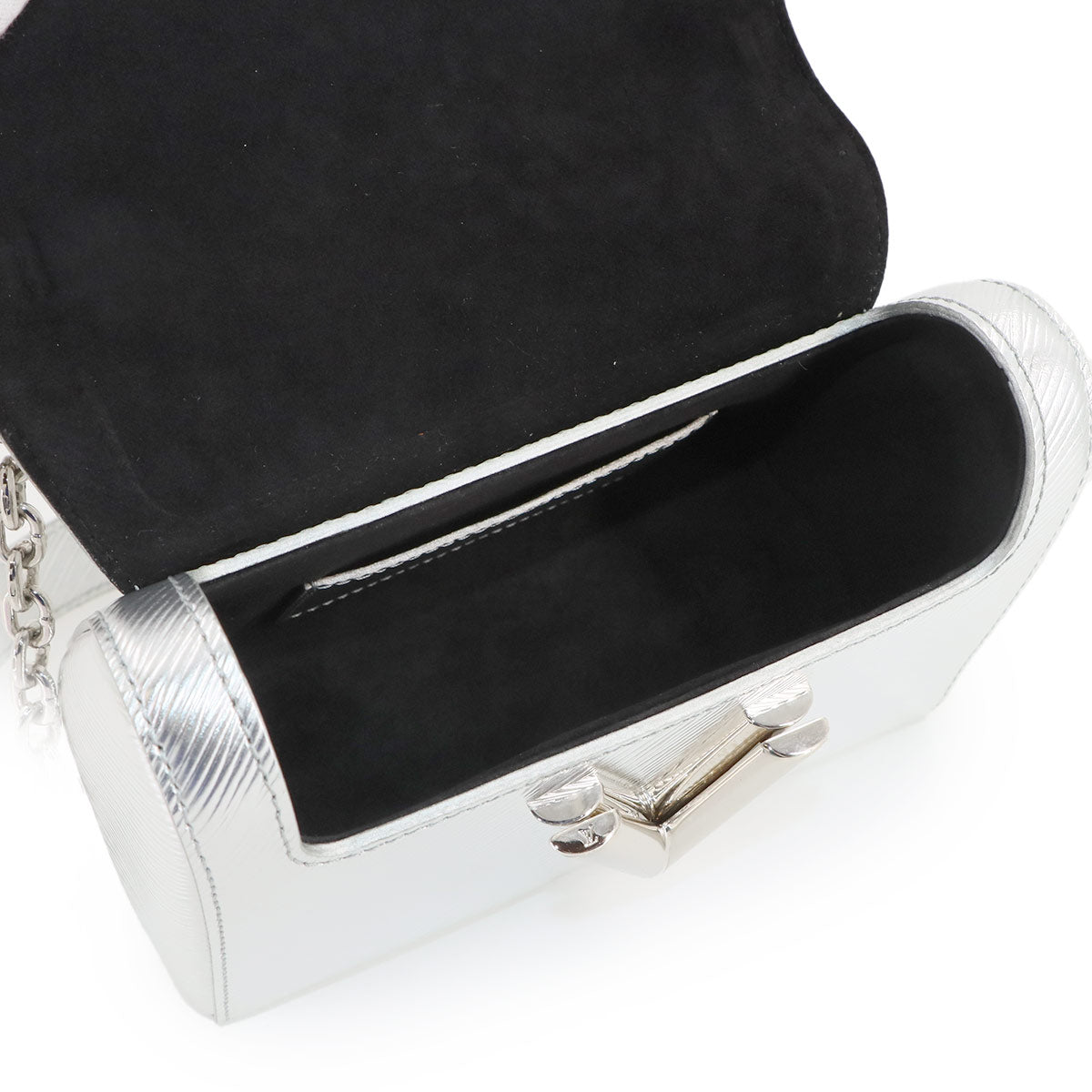 Epi Twist PM Shoulder Bag Leather Argent M50323 Purse