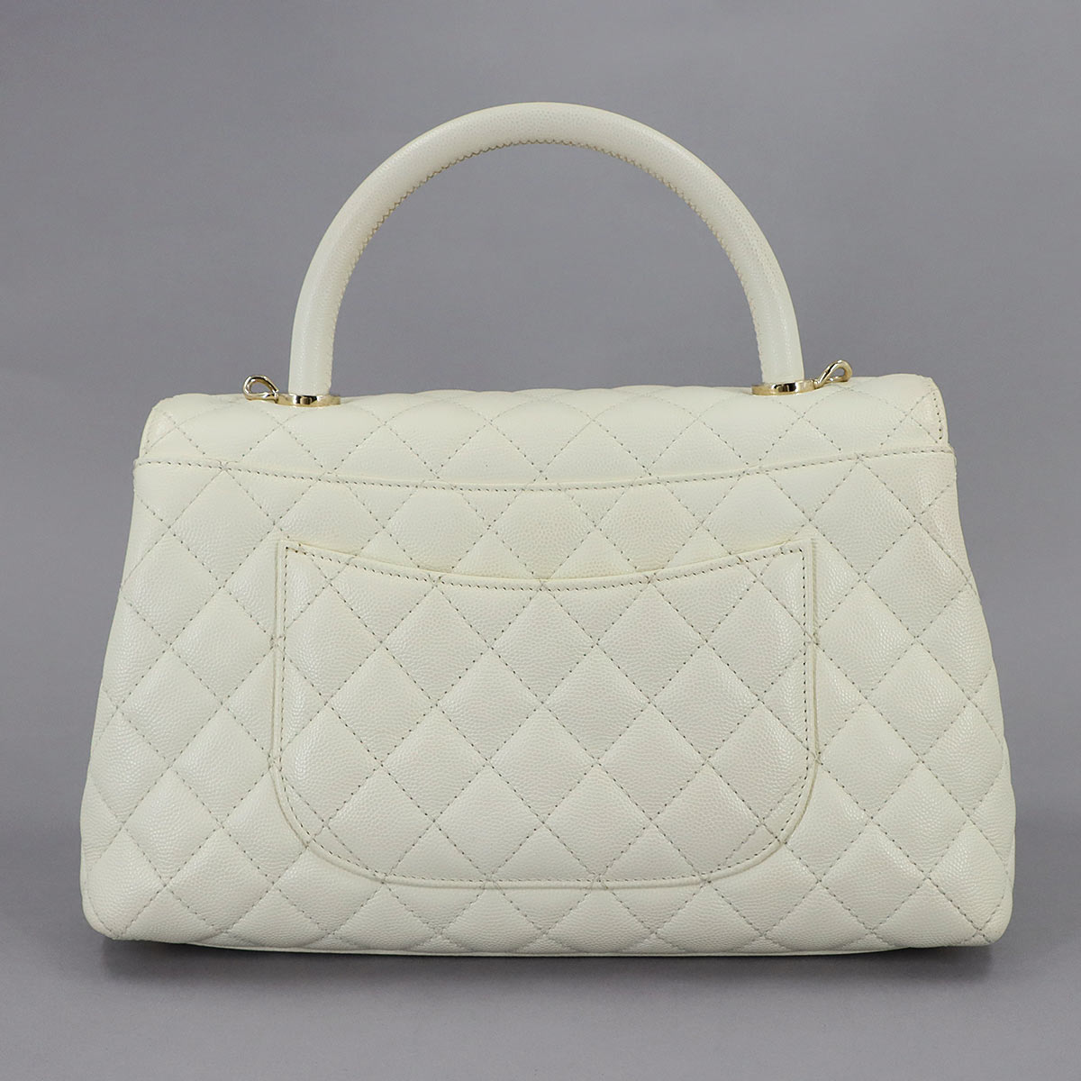 Coco Handle Matelasse Hand Shoulder Bag Leather White A92991