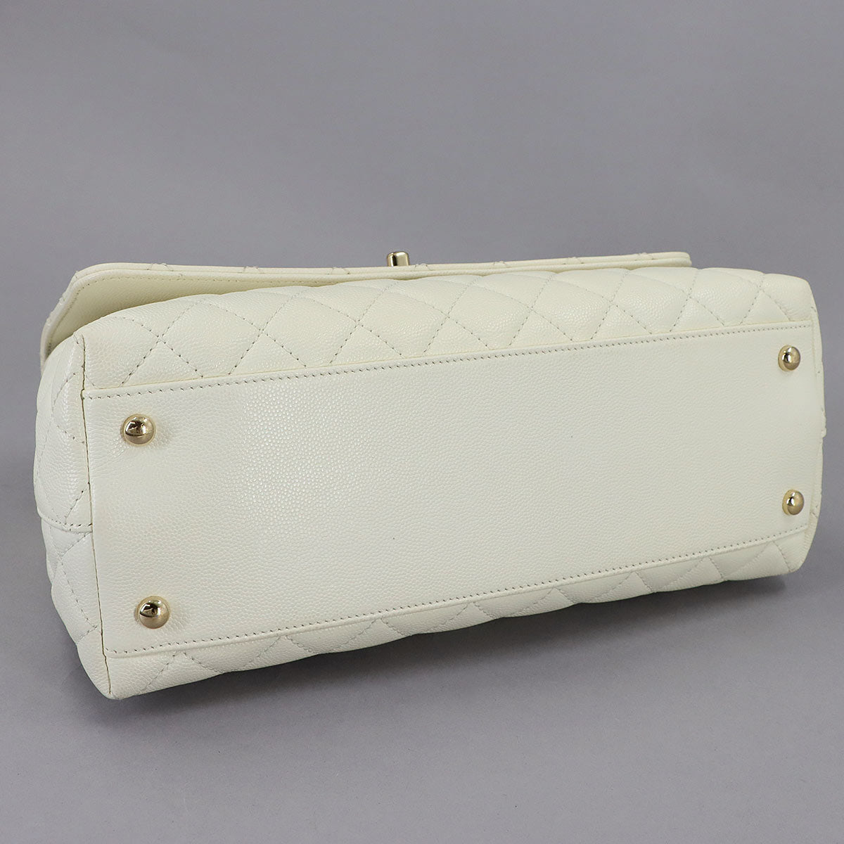 Coco Handle Matelasse Hand Shoulder Bag Leather White A92991
