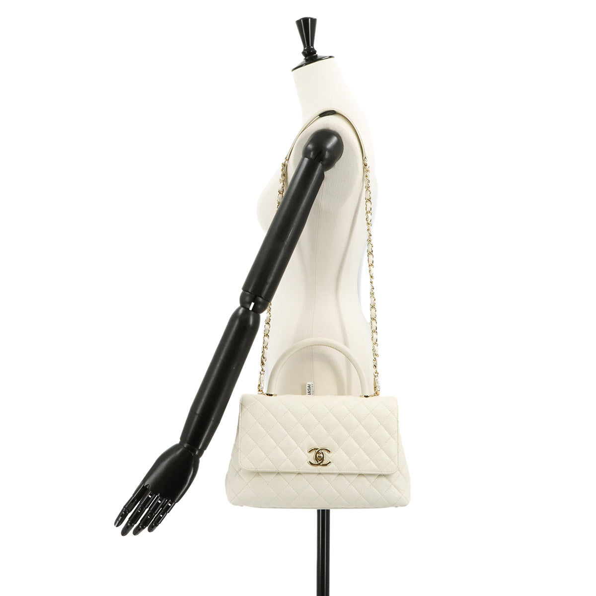 Coco Handle Matelasse Hand Shoulder Bag Leather White A92991