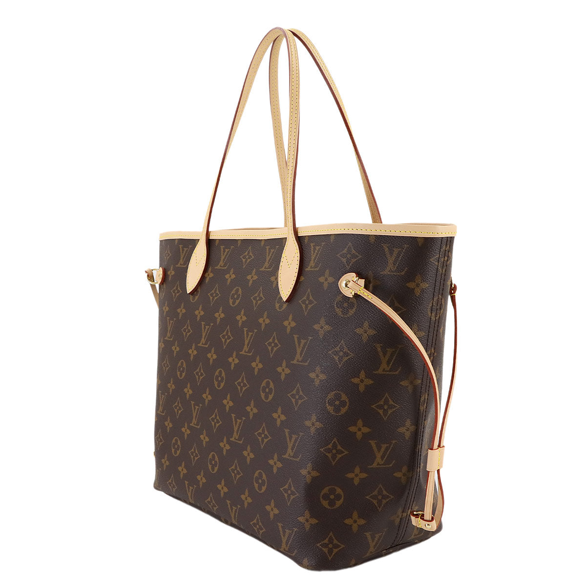 Monogram Neverfull MM Tote Bag Brown Cerise M46987