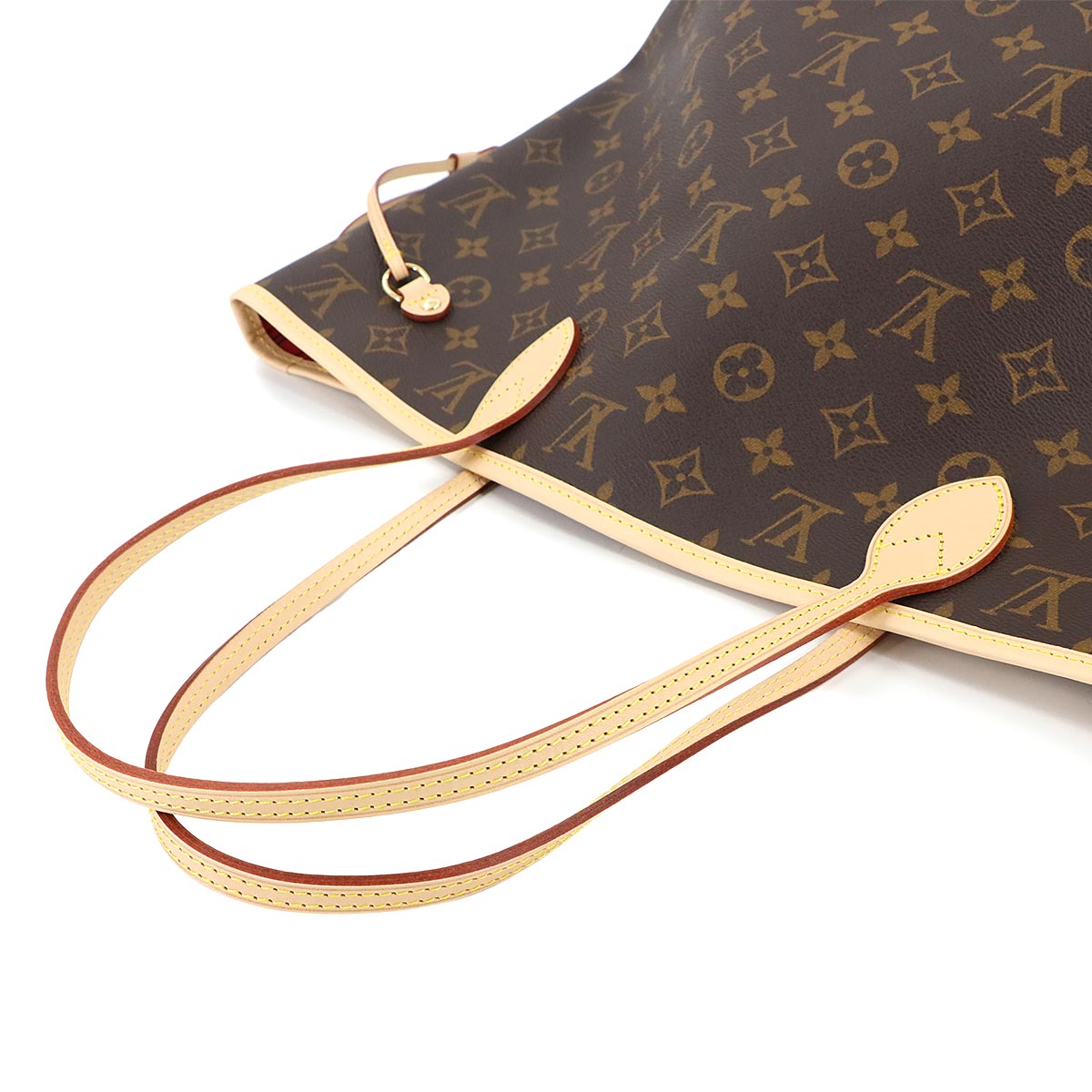 Monogram Neverfull MM Tote Bag Brown Cerise M46987