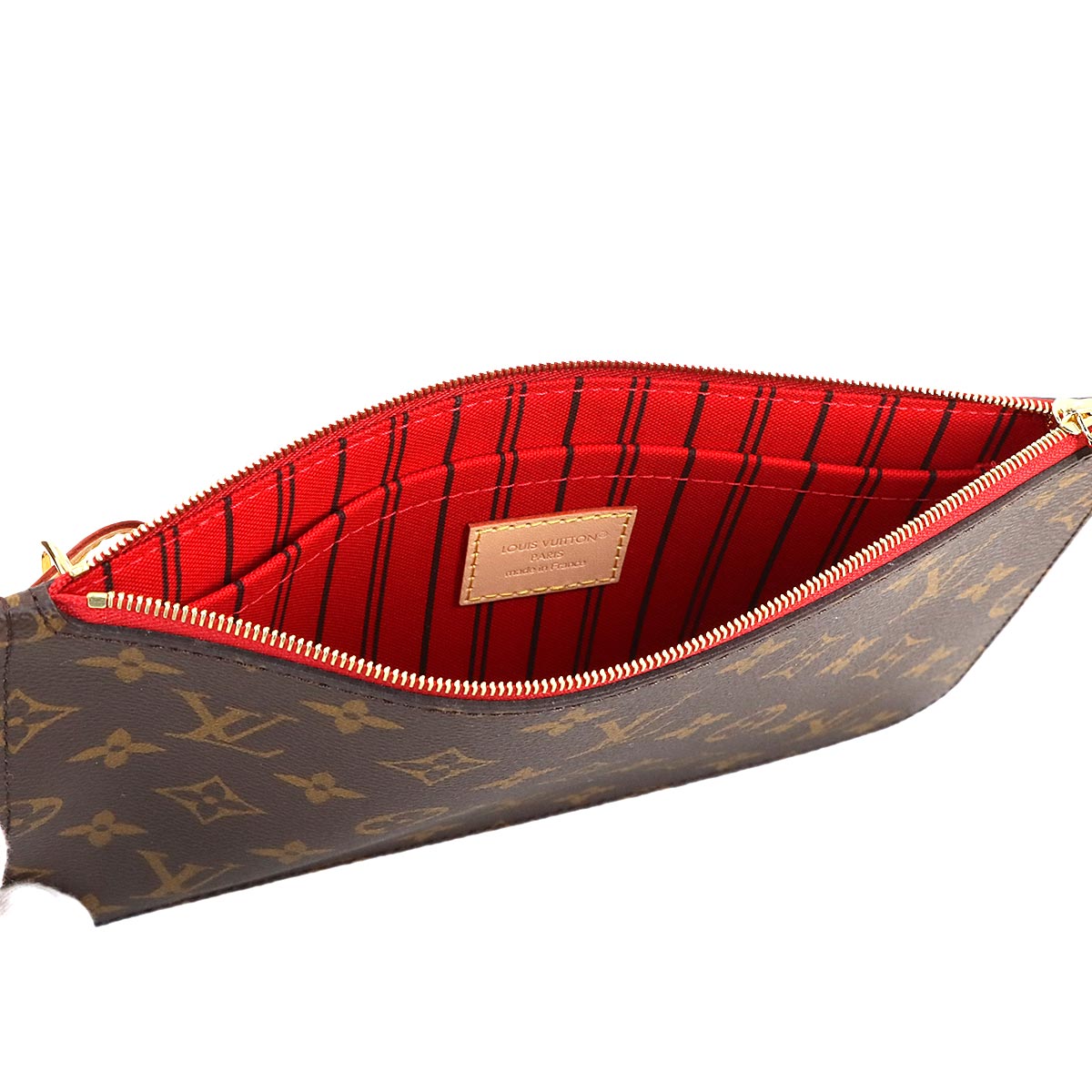 Monogram Neverfull MM Tote Bag Brown Cerise M46987