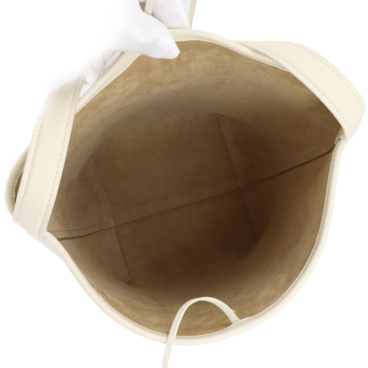 Medium N/S Park Tote Bag Leather White W1313