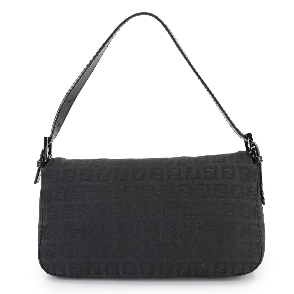 Zucchino Mamma Baguette Shoulder Bag Canvas Leather Black 8BR003