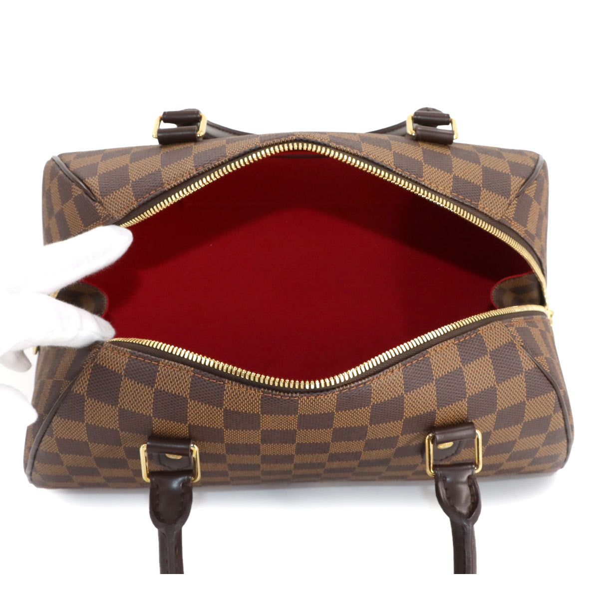 Damier Rivera MM Hand Bag Ebene N41434 Purse