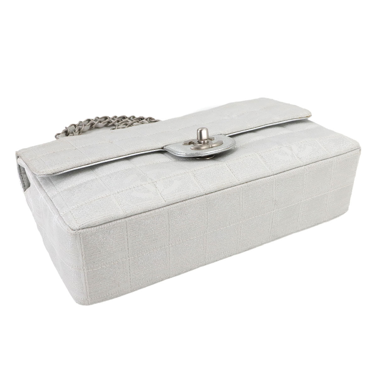 New Travel Line Chocolate Bar Chain Shoulder Bag White A15285