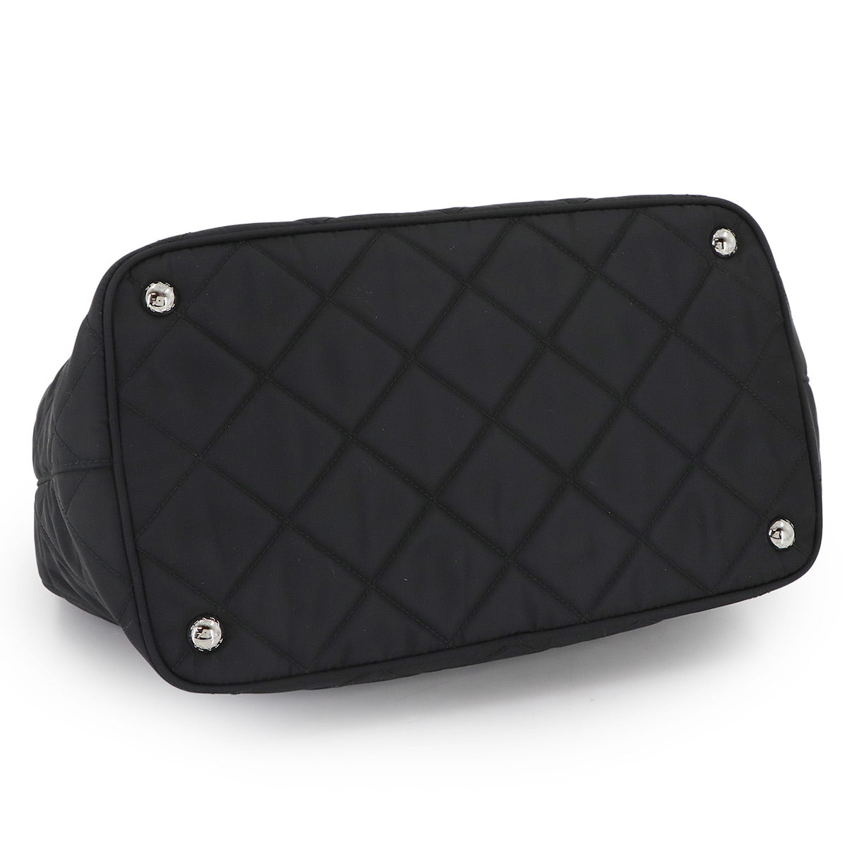 2way Tote Shoulder Bag Nylon Saffiano Leather Nero Black 1BG740