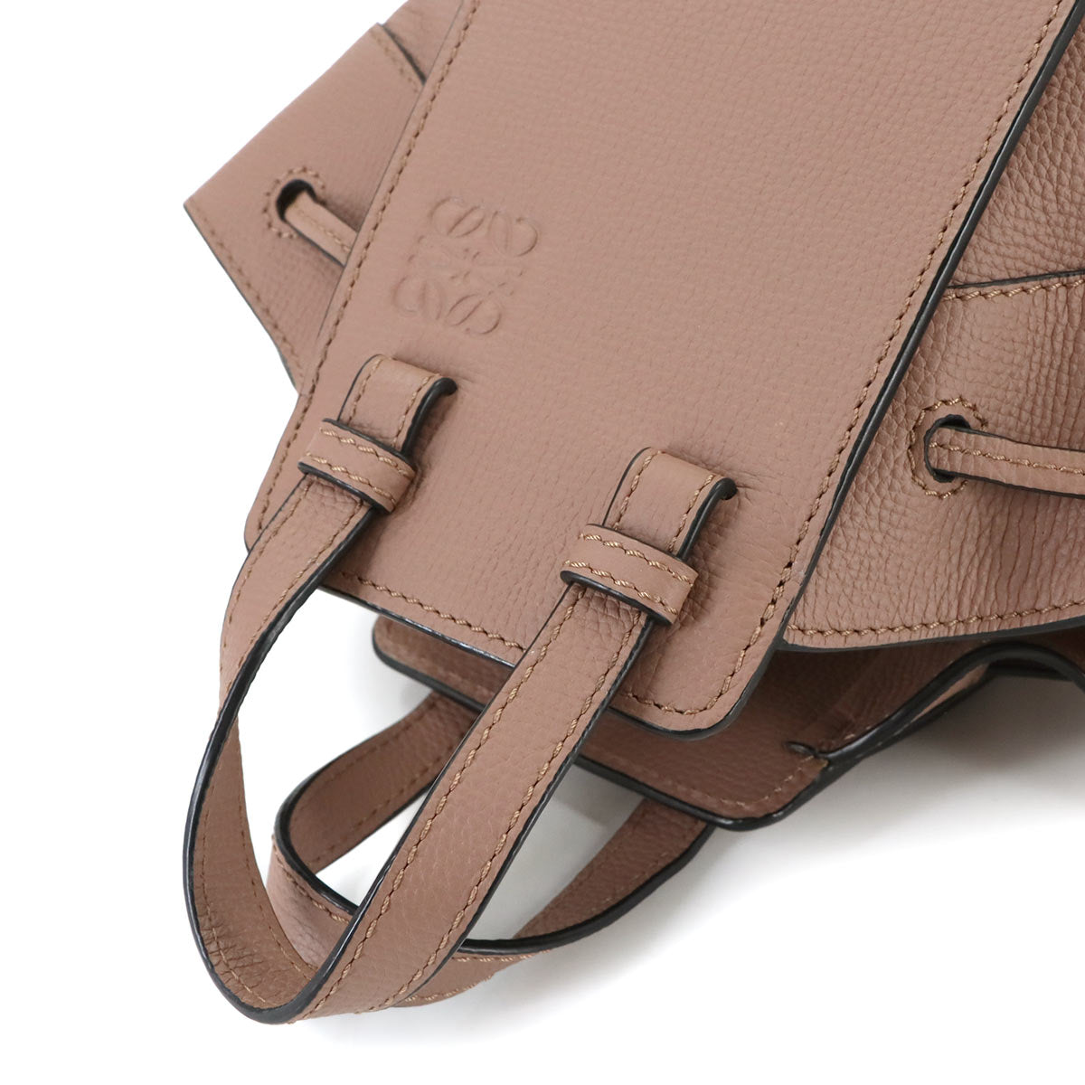 Hammock Drawstring Mini Hand Shoulder Bag Leather Pink