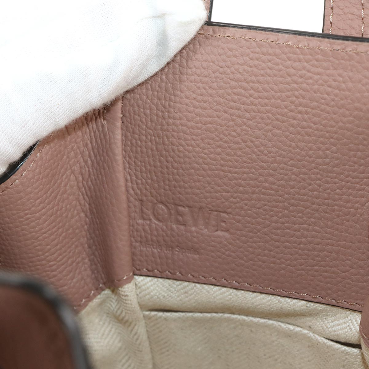 Hammock Drawstring Mini Hand Shoulder Bag Leather Pink