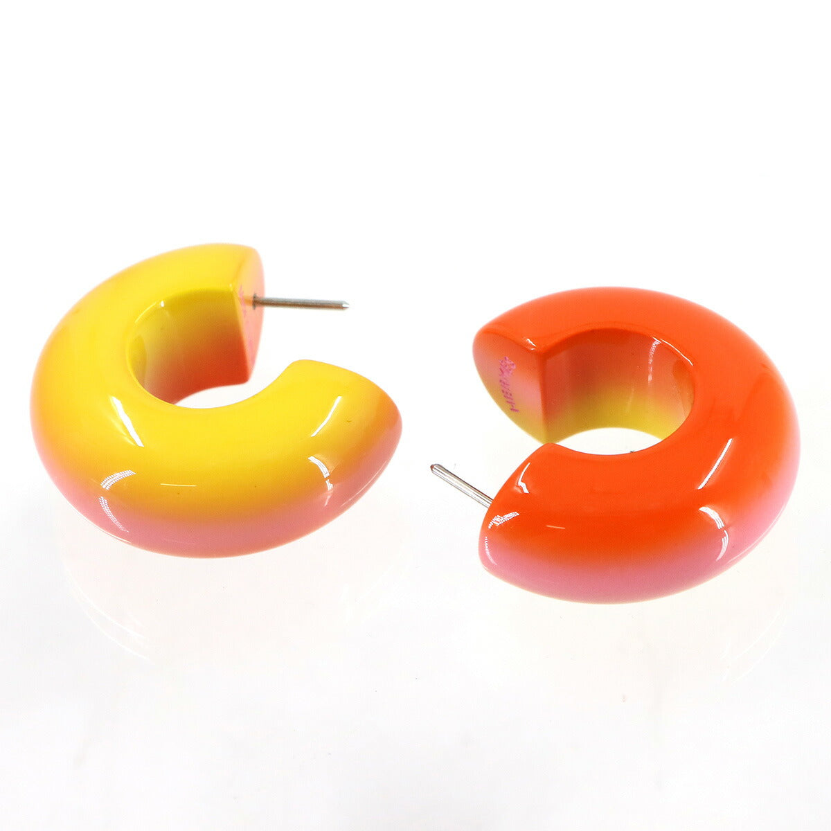 Fusion PM Earrings Lacquer Wood Orange Multicolor