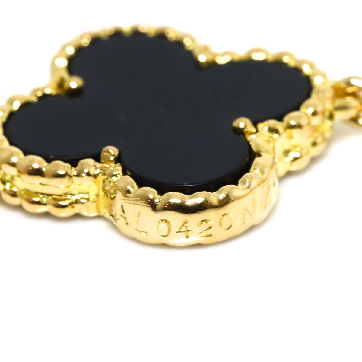 Vintage Alhambra Onyx 20P Necklace 18K YG 750