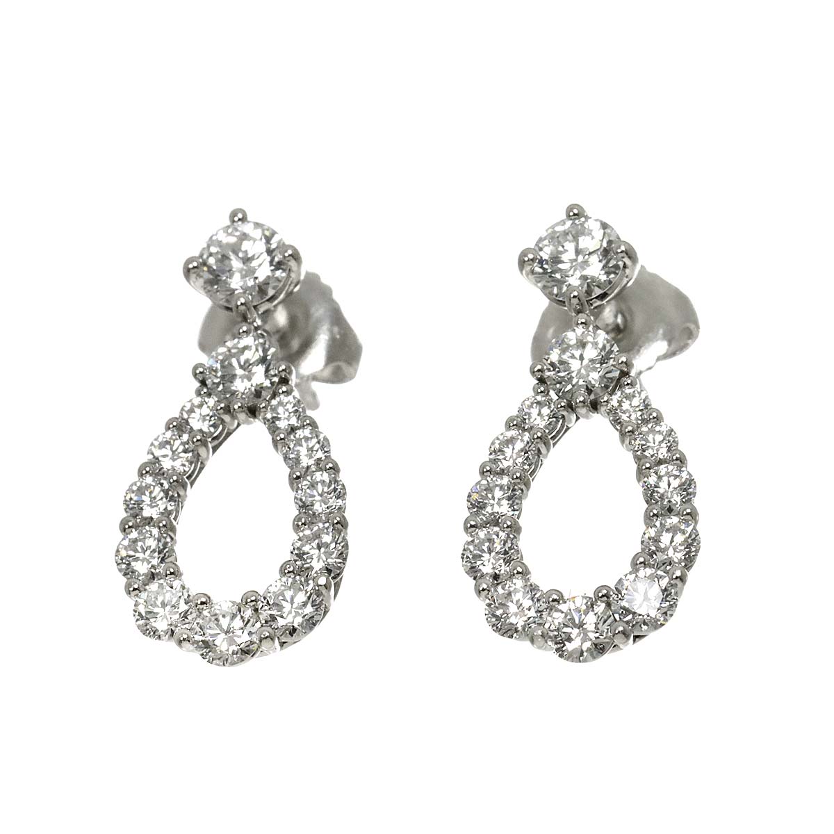Loop Diamond 0.21ct/0.21ct MM Earrings Pierced Pt