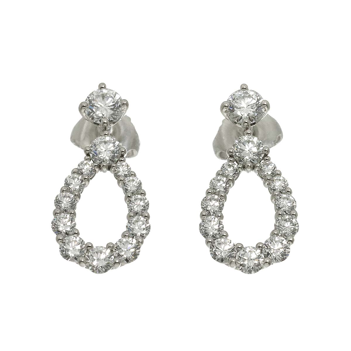 Loop Diamond 0.21ct/0.21ct MM Earrings Pierced Pt