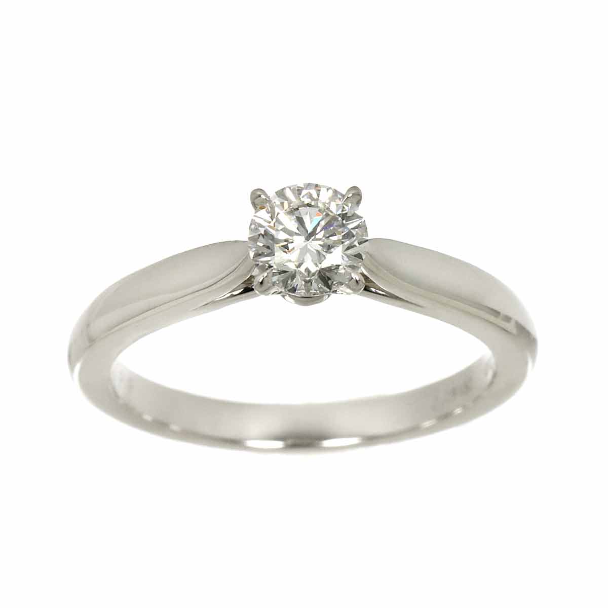 Diamond 0.42ct F/VS2/3EX Ring Pt Platinum Size5-5.25(US)