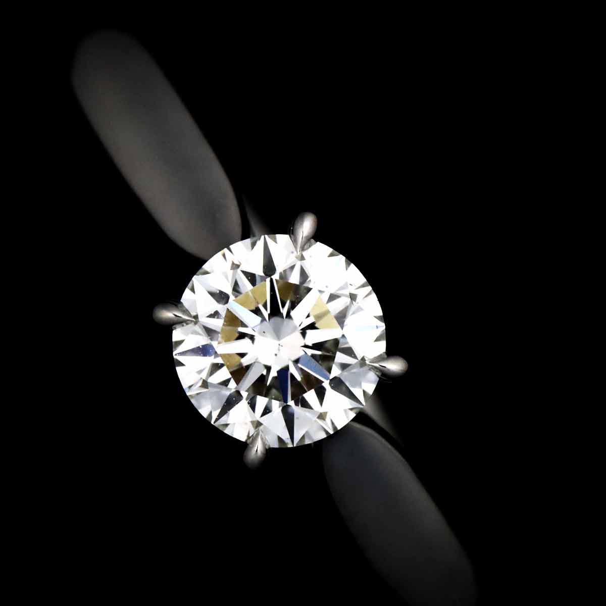 Diamond 0.42ct F/VS2/3EX Ring Pt Platinum Size5-5.25(US)