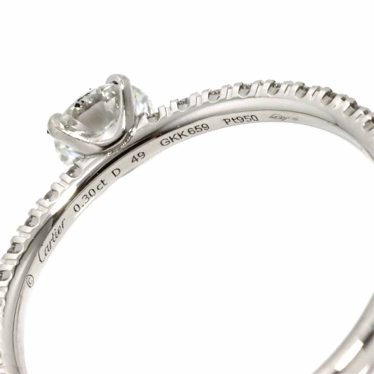 Half Diamond 0.30ct G/VVS1/VG Ring Pt size49 4.75-5(US)