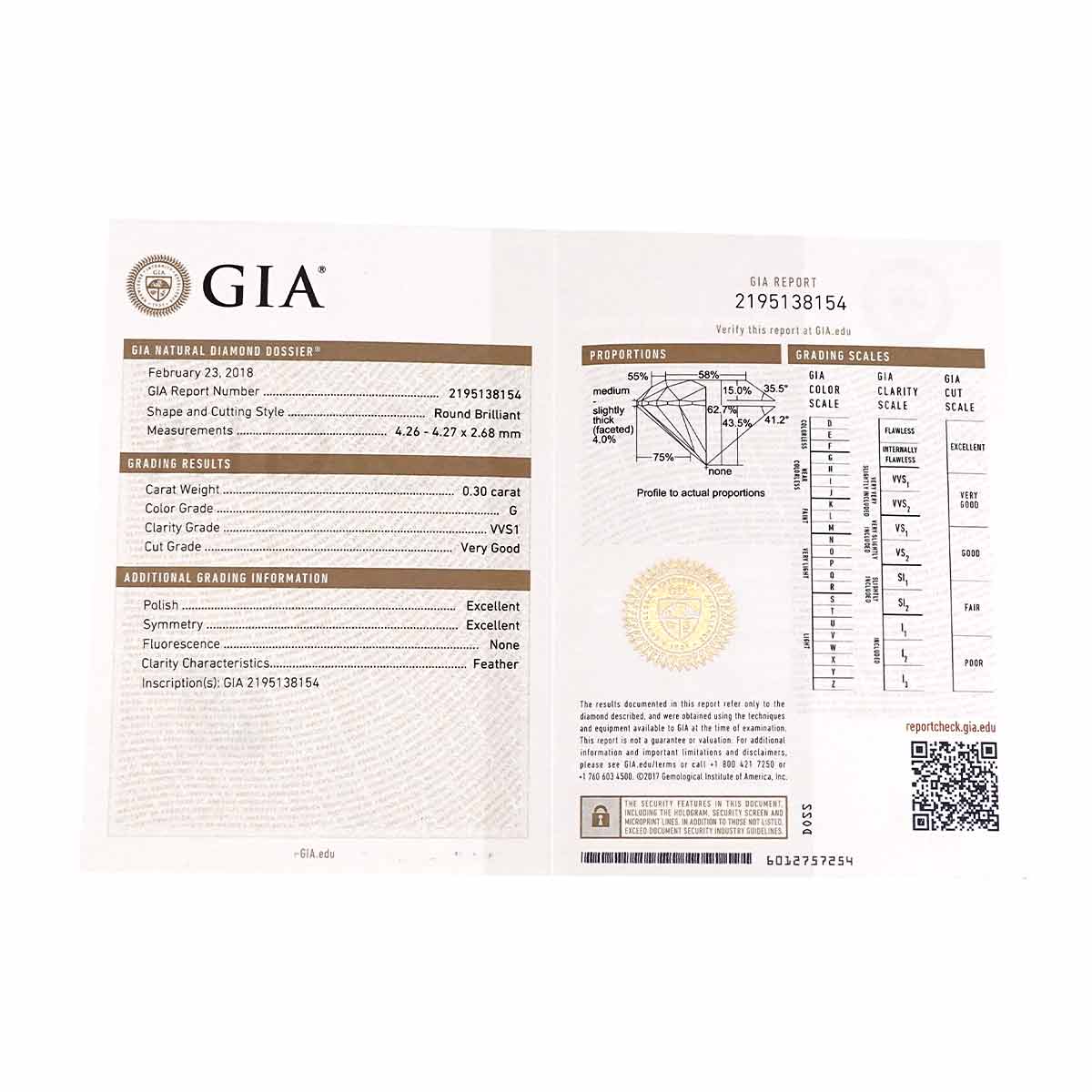 Half Diamond 0.30ct G/VVS1/VG Ring Pt size49 4.75-5(US)