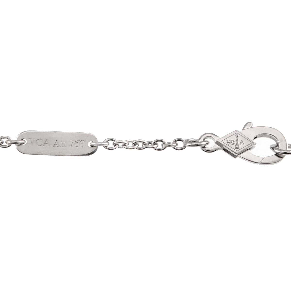 Pure Alhambra Diamond Necklace 18K White Gold 750