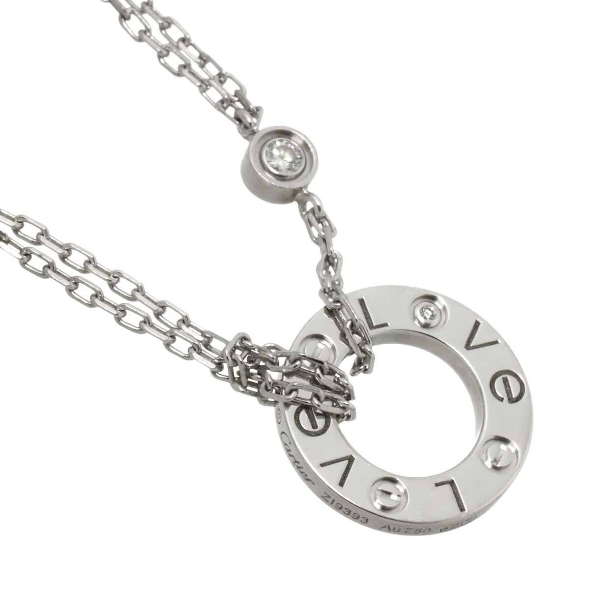 Love Diamond Necklace 18K WG White Gold 750