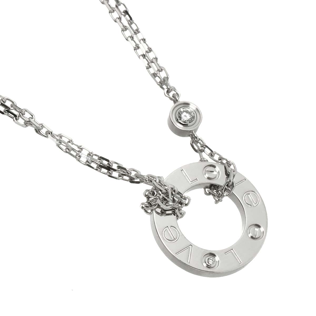Love Diamond Necklace 18K WG White Gold 750