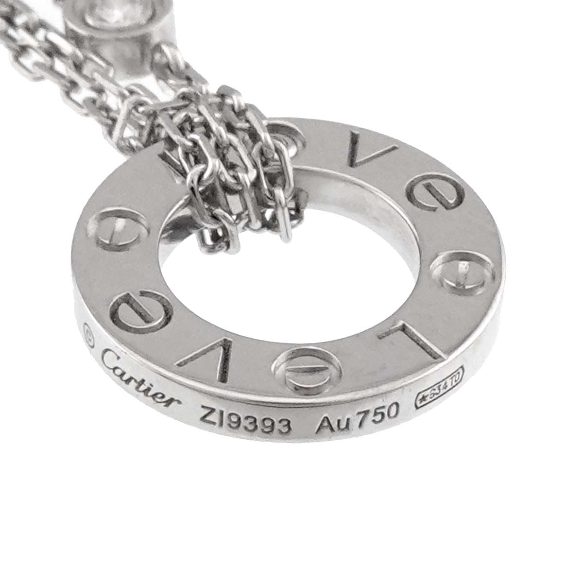 Love Diamond Necklace 18K WG White Gold 750