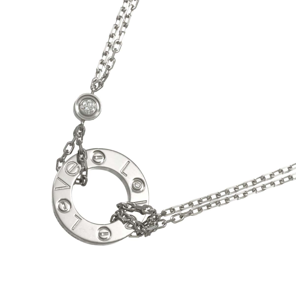 Love Diamond Necklace 18K WG White Gold 750