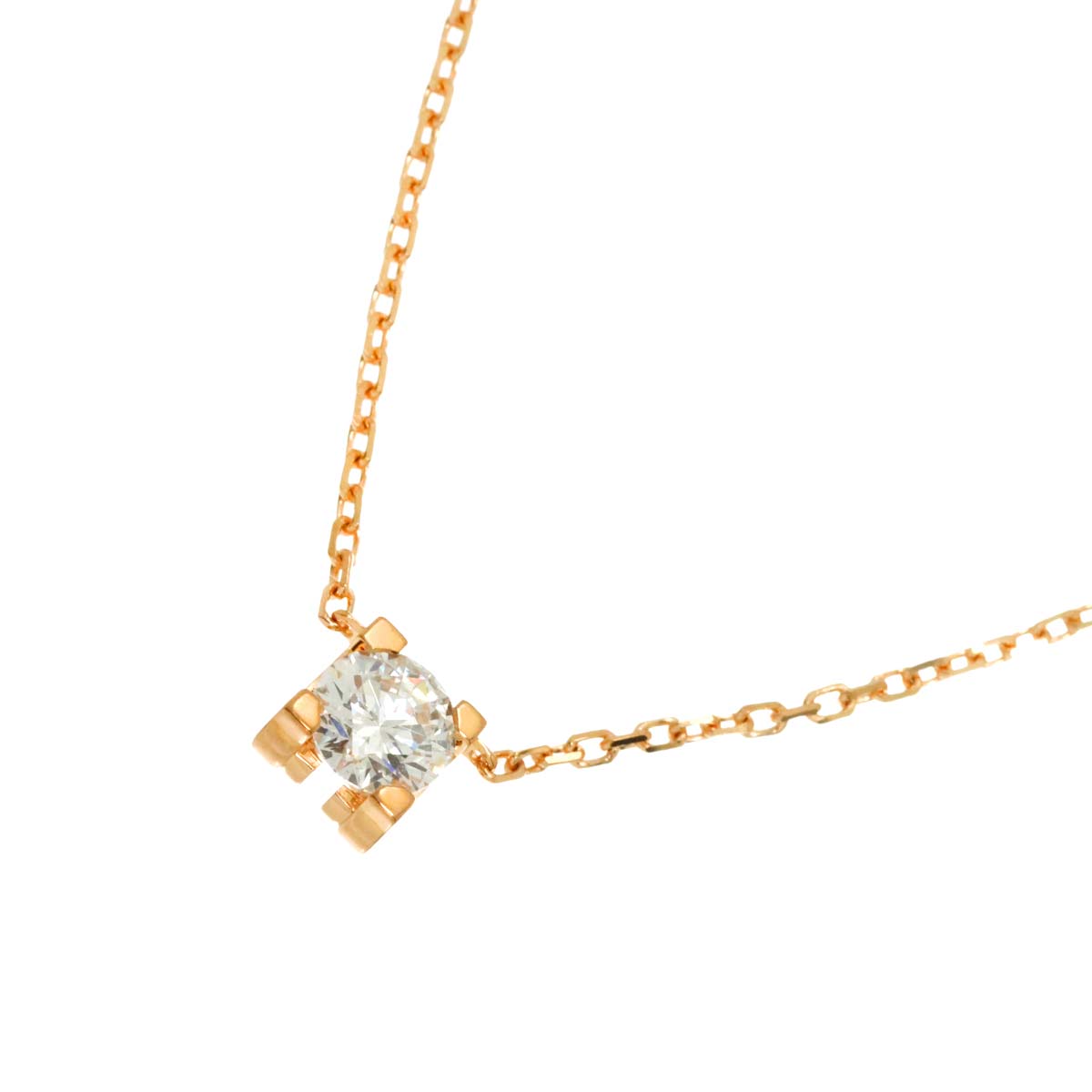 C De Diamond 0.22ct D/IF/3EX Necklace 18K Pink Gold 750