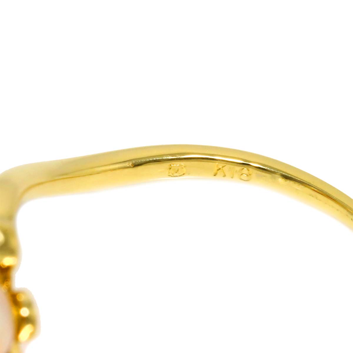 Akoya Pearl 4.1mm Ruby Ring 18K YG 750 Size5.5-5.75(US)