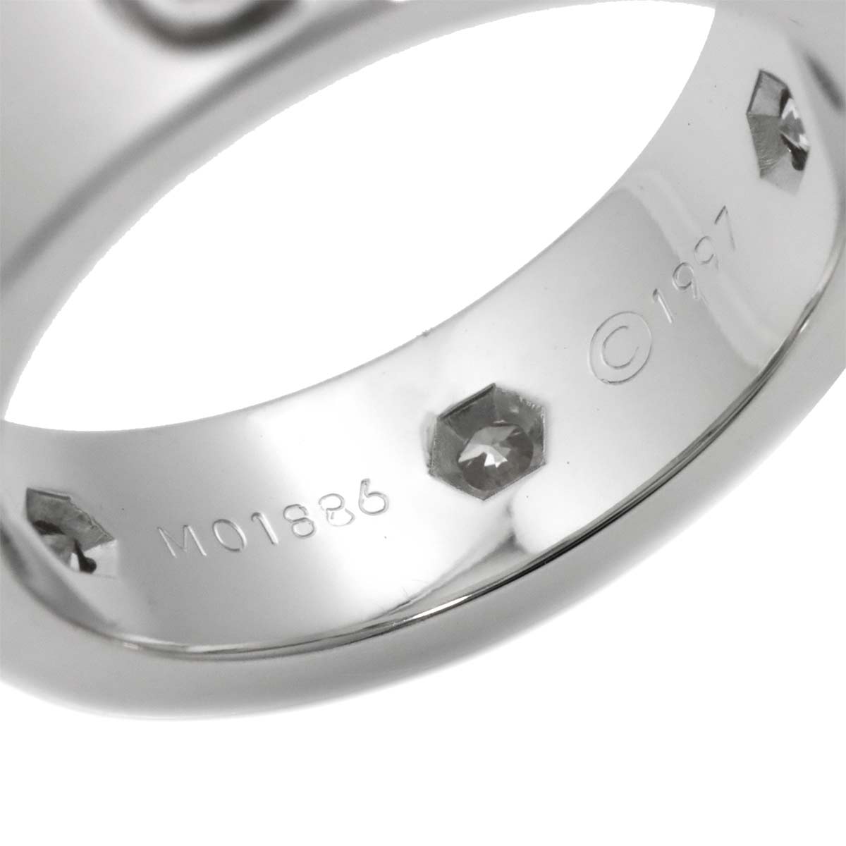 Love Ring Diamond 6P 18K White Gold 750 size49 4.5-4.75(US)