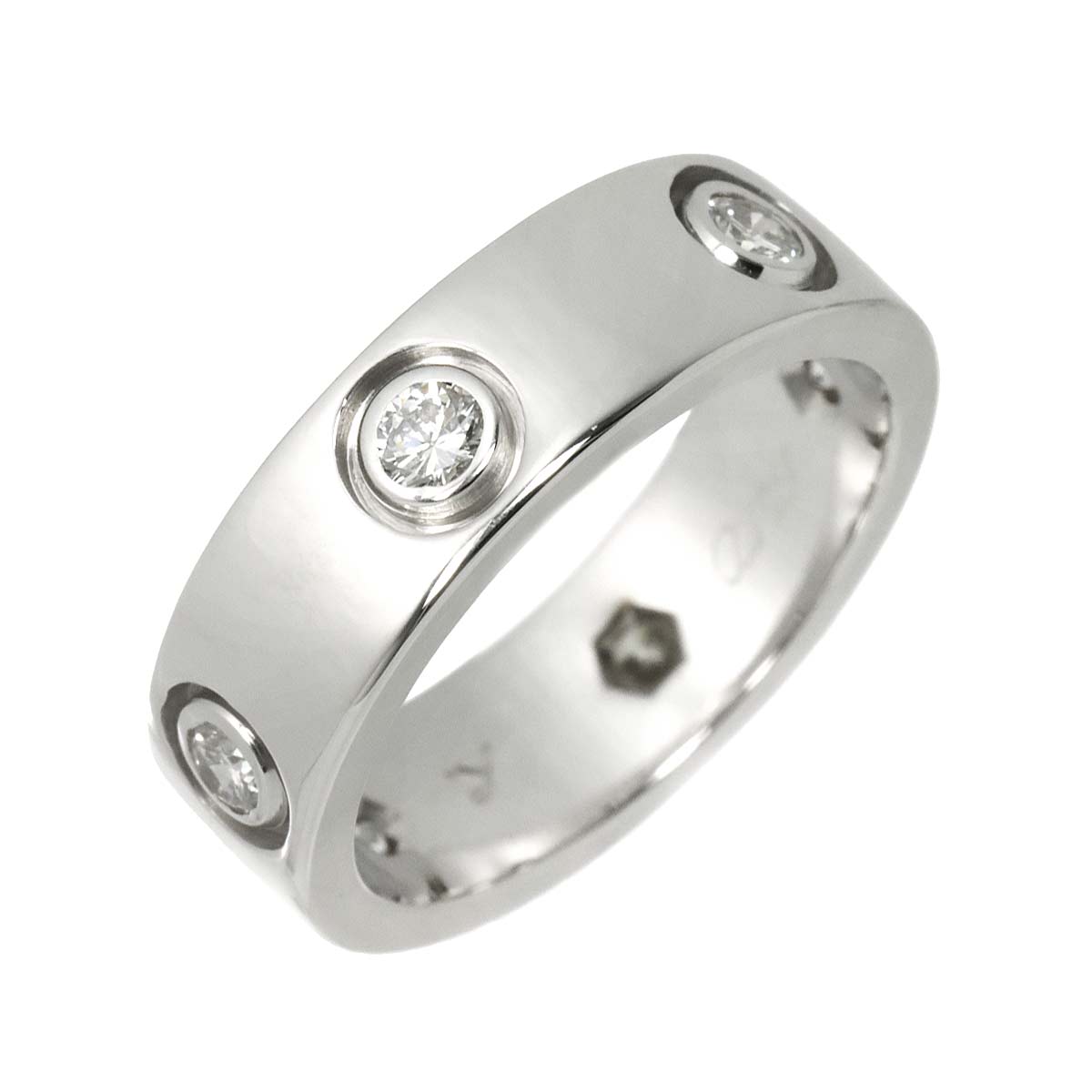 Love Ring Diamond 6P 18K White Gold 750 size49 4.5-4.75(US)