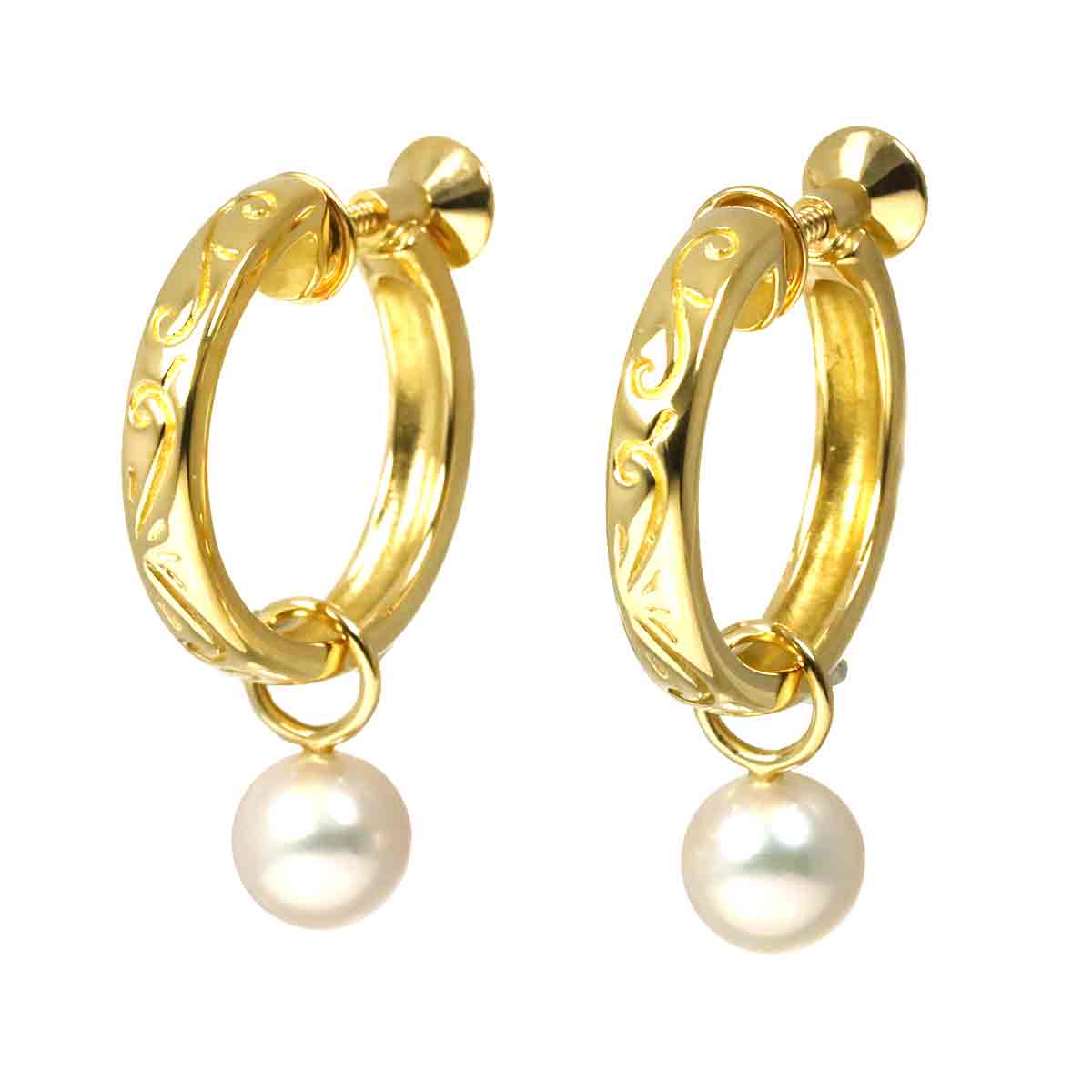 Akoya Pearl 6.5mm Earrings 18K Yellow Gold 750