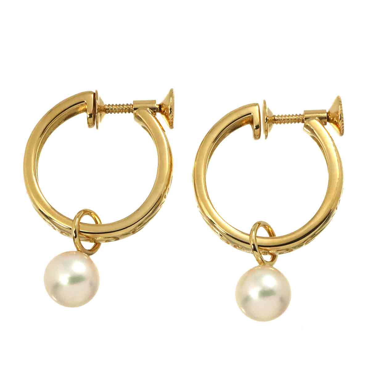 Akoya Pearl 6.5mm Earrings 18K Yellow Gold 750