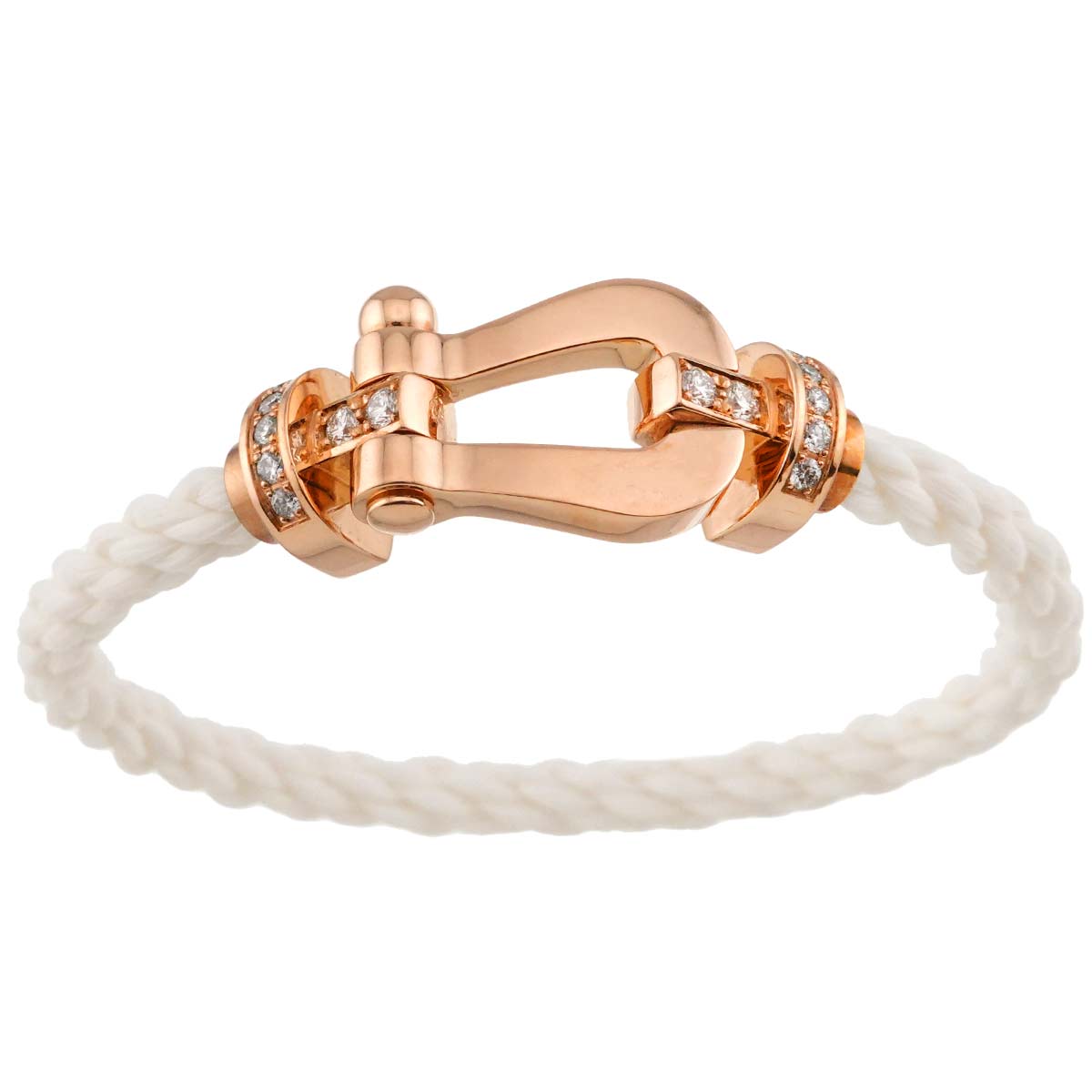 Force 10 LM Half Diamond Bracelet 18K PG 750 Steel size14