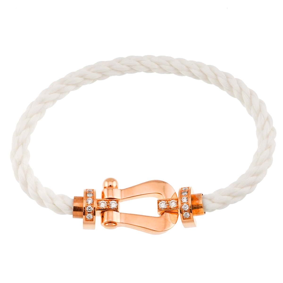 Force 10 LM Half Diamond Bracelet 18K PG 750 Steel size14