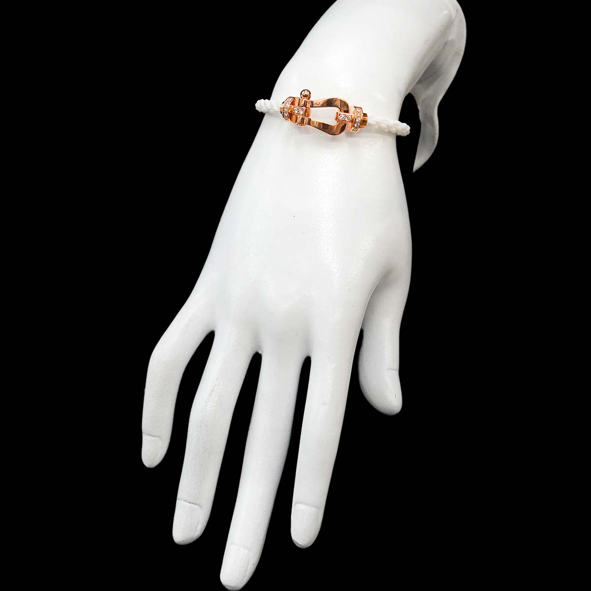 Force 10 LM Half Diamond Bracelet 18K PG 750 Steel size14