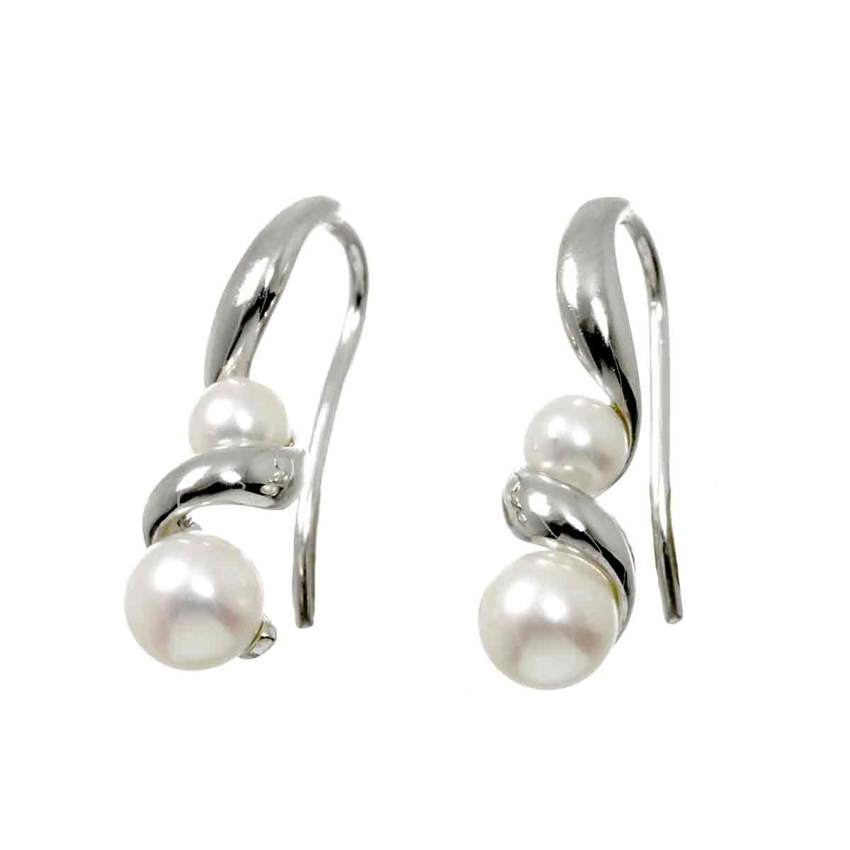Akoya Pearl 4.7-3.5mm Earrings Pierced 18K WG 750