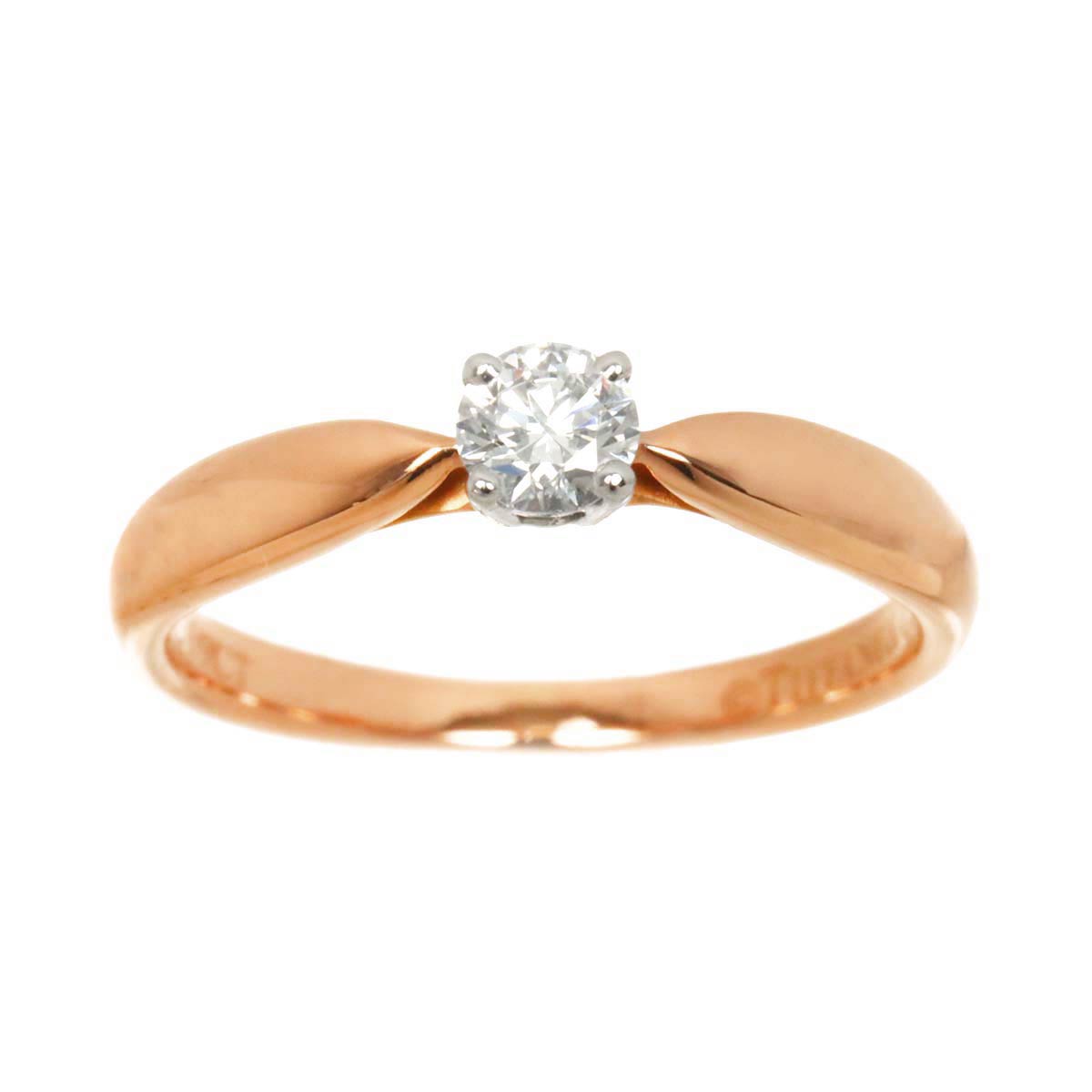 Harmony Diamond 0.24ct H/VS1/3EX Ring Pt 18K PG Size4(US)