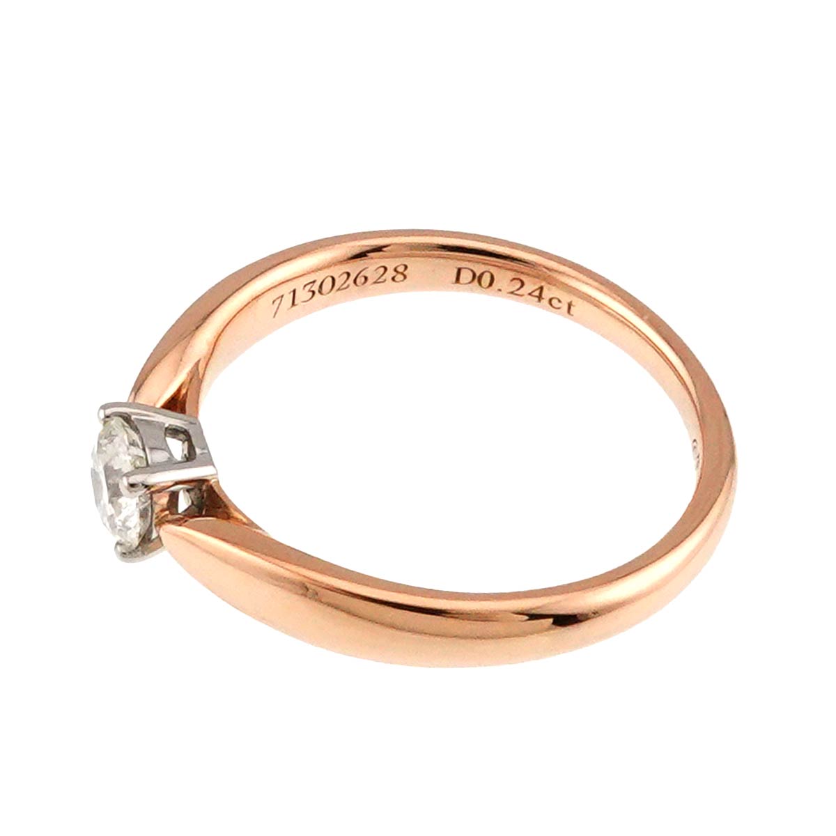 Harmony Diamond 0.24ct H/VS1/3EX Ring Pt 18K PG Size4(US)