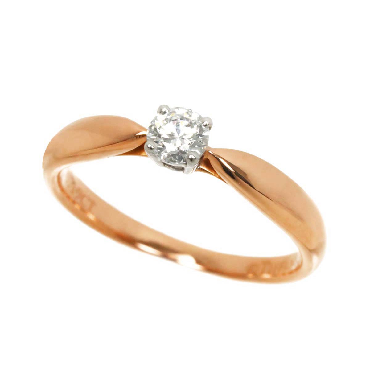 Harmony Diamond 0.24ct H/VS1/3EX Ring Pt 18K PG Size4(US)