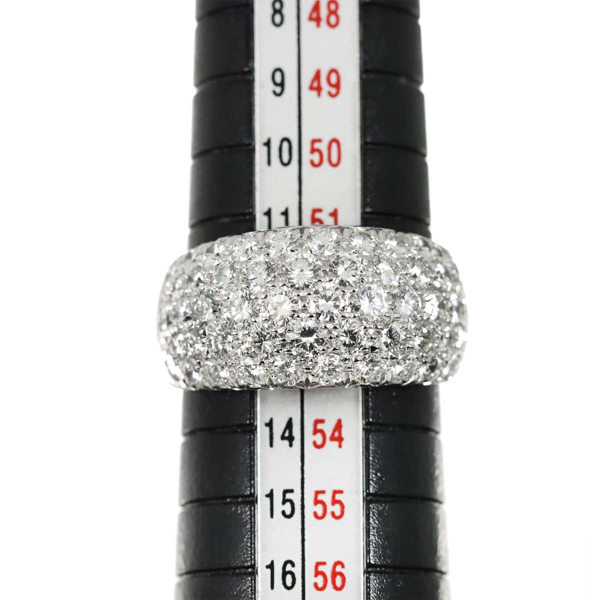 Pave Diamond Ring 18K WG 750 size6-6.25(US)