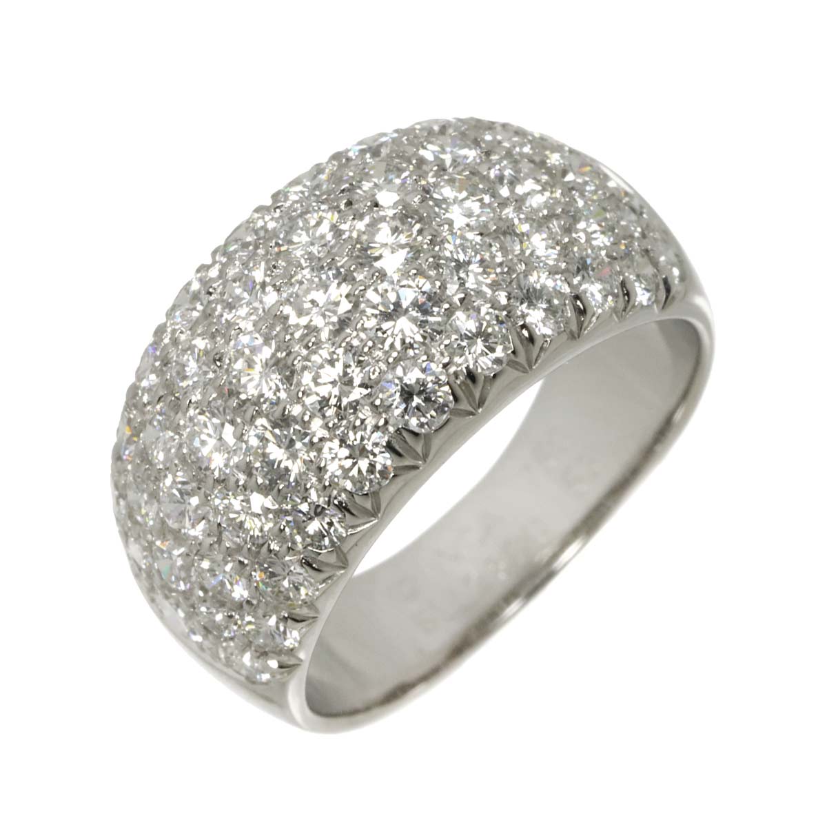 Pave Diamond Ring 18K WG 750 size6-6.25(US)
